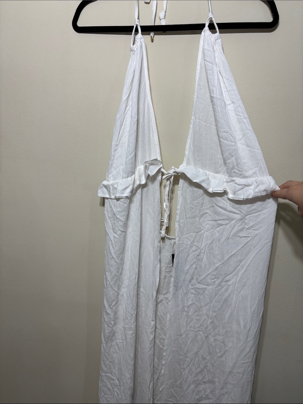 Victoria's Secret White Swim Coverup with Ruffle Trim